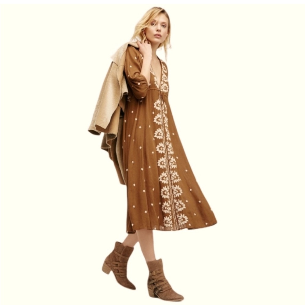 Free People Embroidered Fable Dress Medium